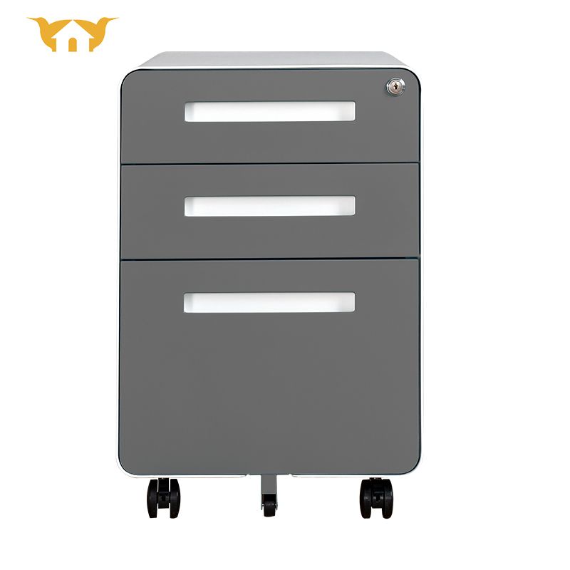 3抽圆弧活动柜-灰色